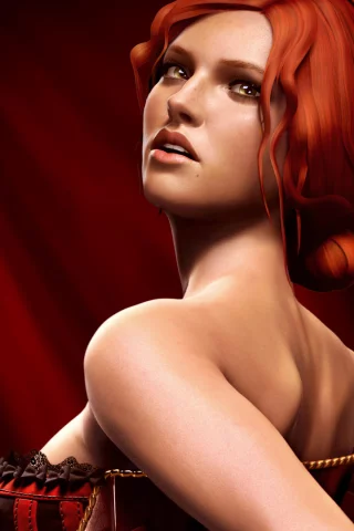 Triss Merigold, трисс меригольд, ведьмак, witcher, playboy, красный, red