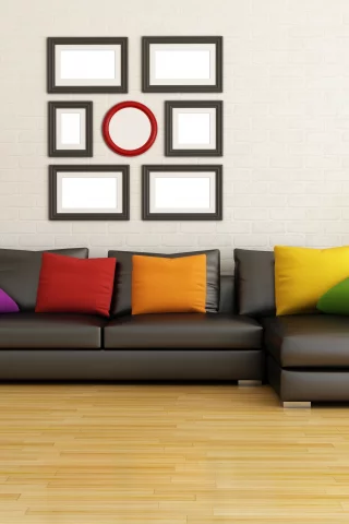интерьер, lamb, stylish design, interior, couch , modern living room , pillows