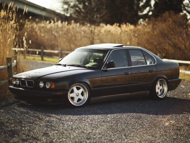 бмв, black, 525, bmw, черная, e34, 5 серия, tuning