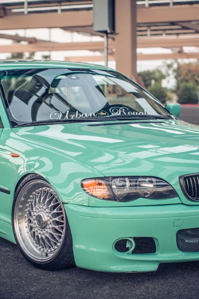 BMW, салатовый, вид