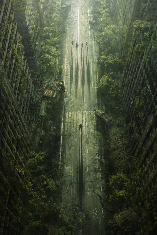 апокалипсис, wasteland 2, деревья, пустошь, дорога, город