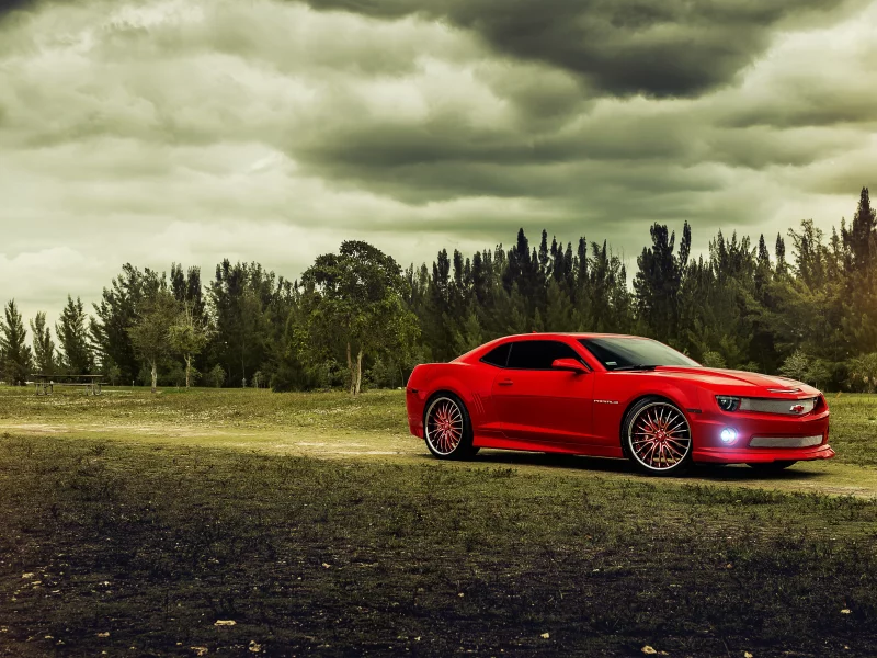 камаро, шевроле, camaro, red, chevrolet, muscle car, красный