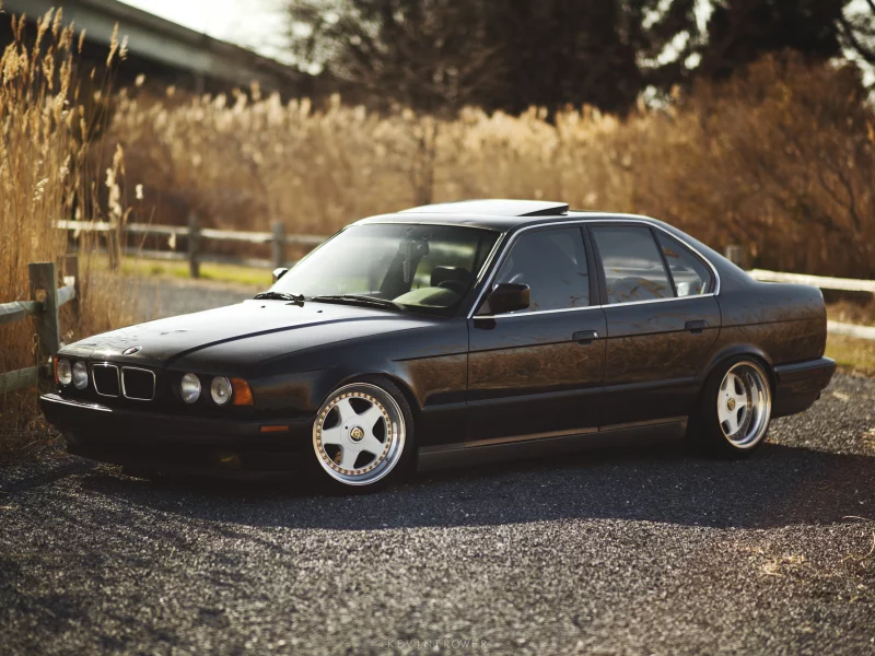 бмв, black, 525, bmw, черная, e34, 5 серия, tuning