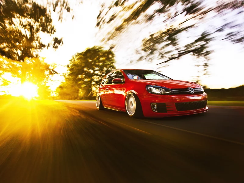 в движении, тюнинг, volkswagen golf, фольксваген гольф