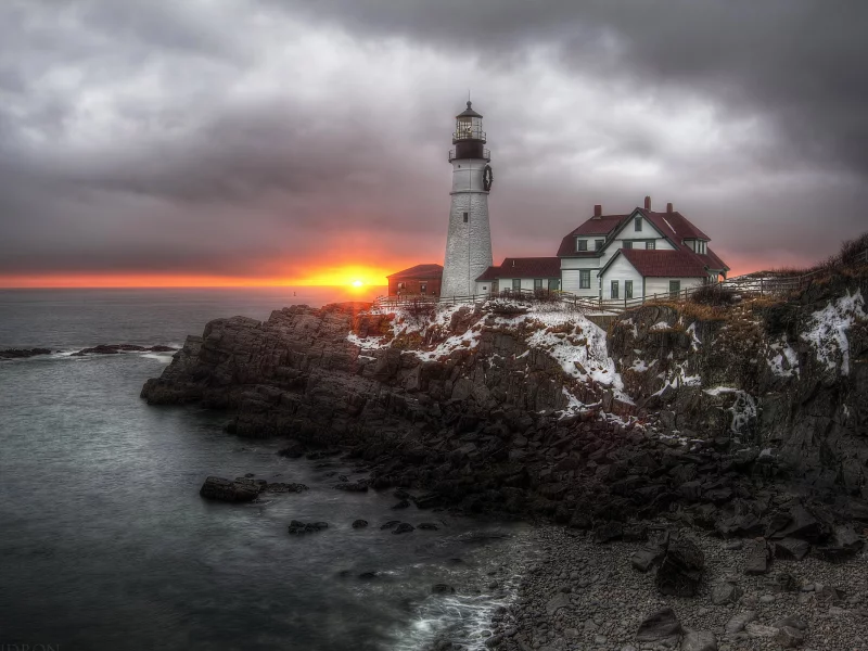cape elizabeth, united states, маяк, maine, море