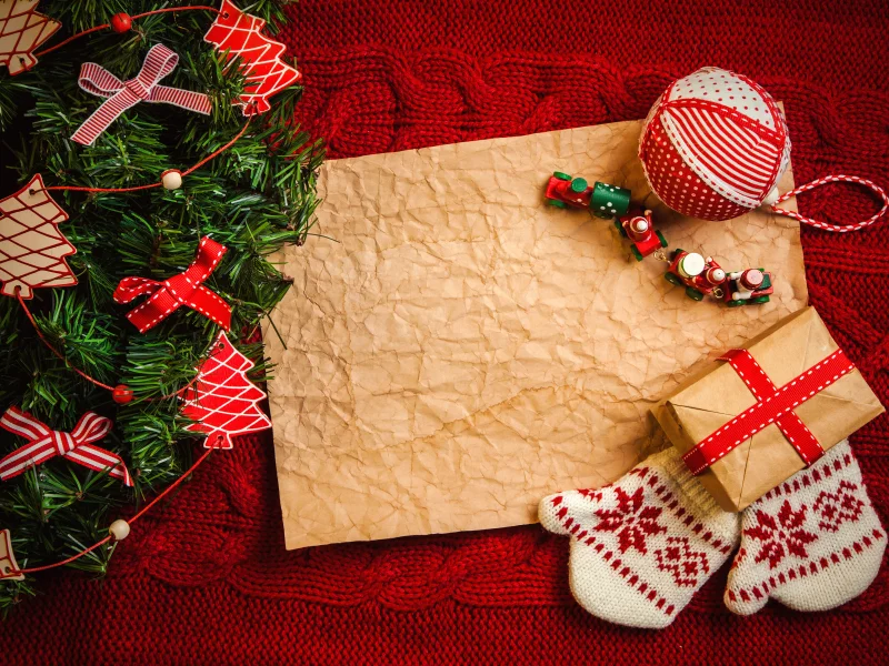 christmas, christmas tree, gifts, boxes, decoration, holiday, merry christmas, gloves