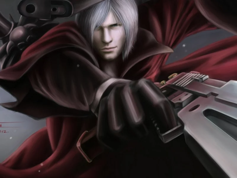 dante, game wallpapers, oliverford, dmc, rebellion, half-demon, devil may cry, fanart