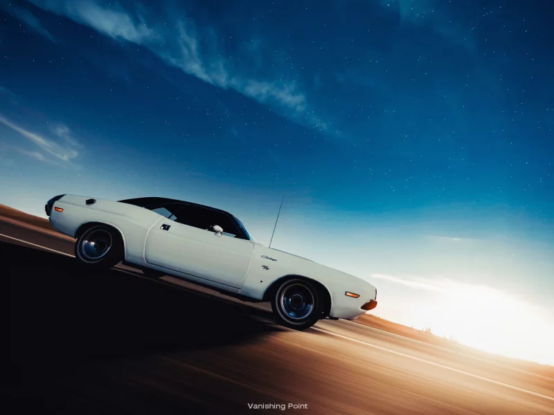 в движении, dodge challenger, vanishing point, muscle car, додж