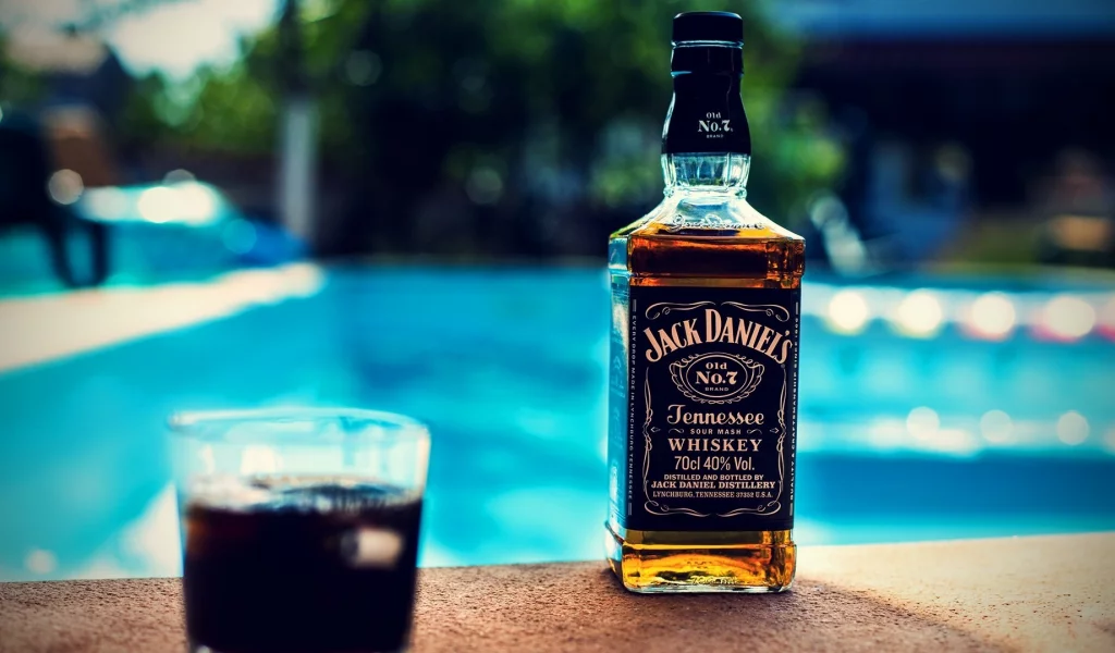 алкоголь, спиртное, виски, стакан, бутылка, jack daniels