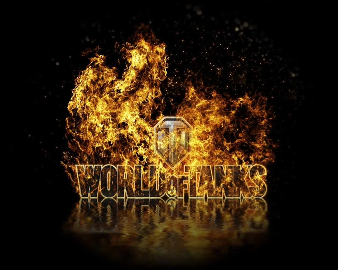 огонь, танки, wot, лого, world of tanks, мир танков, отражение