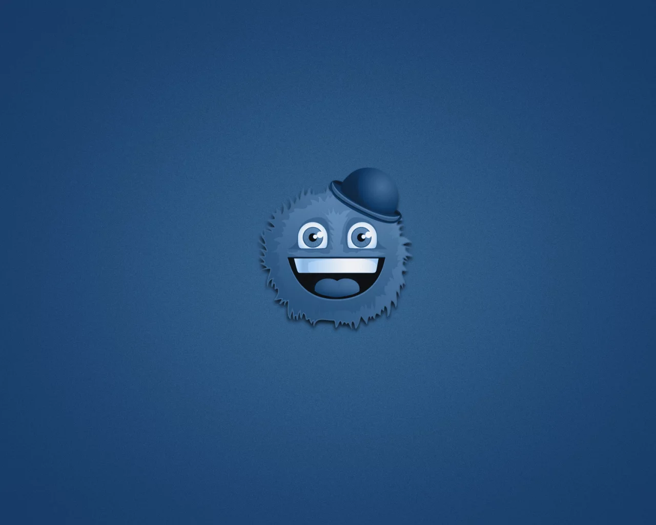 шляпка, монстр, улыбка, monster, голова, синий фон
