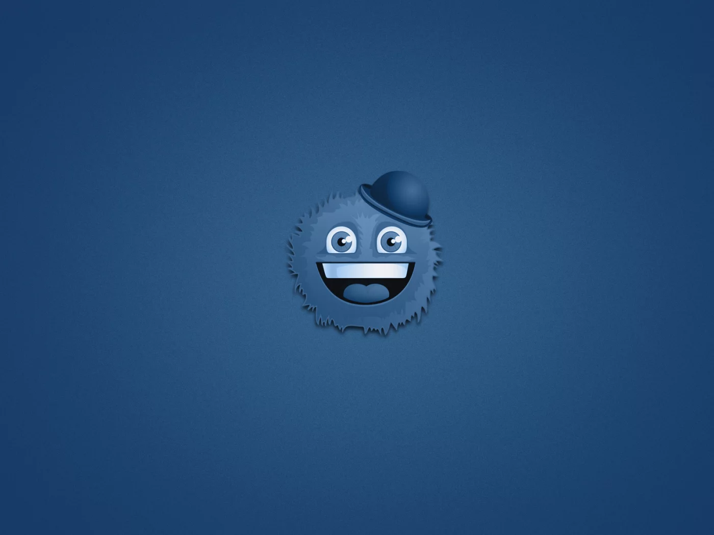 шляпка, монстр, улыбка, monster, голова, синий фон