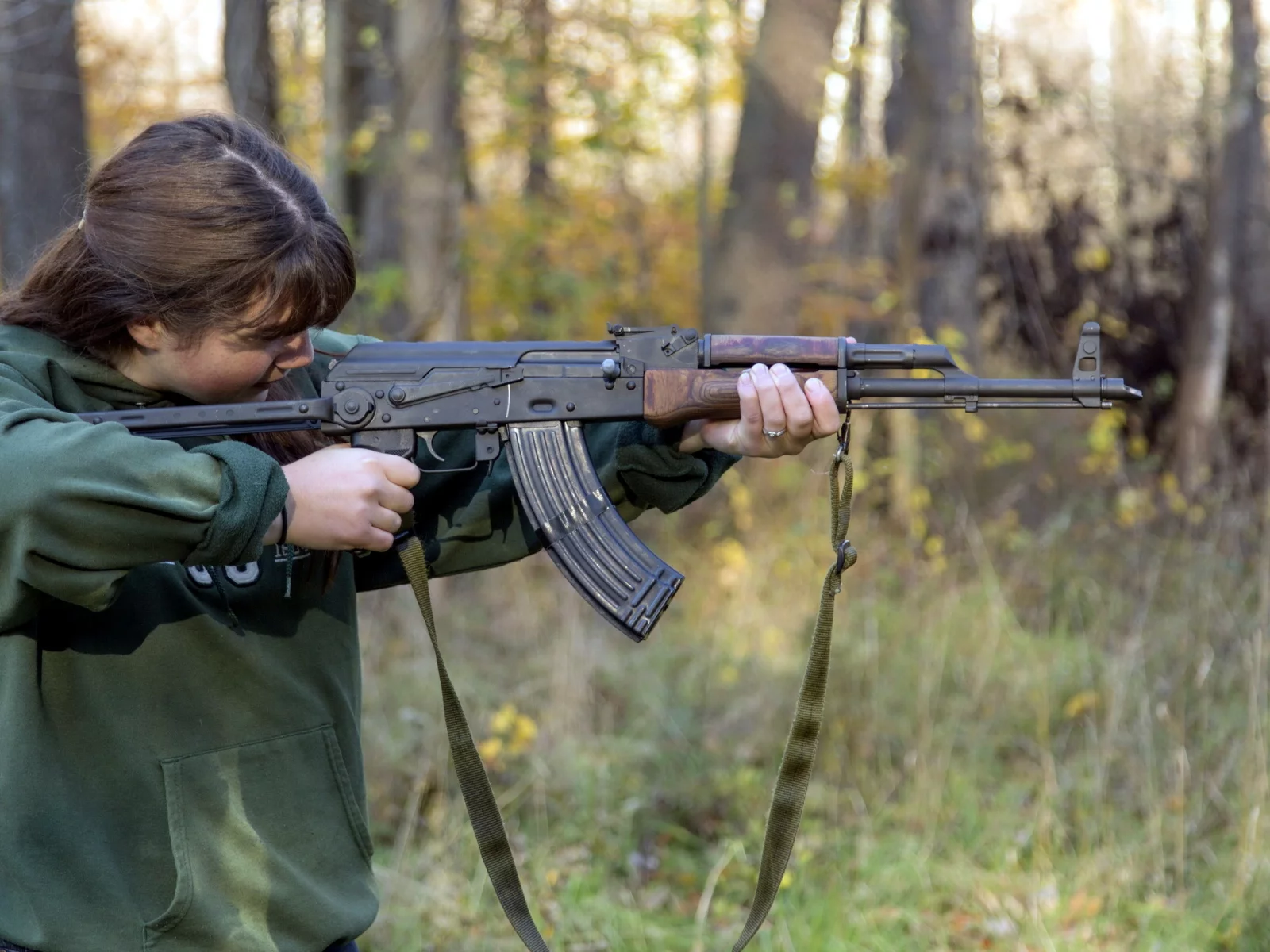 оружие, девушка, ак-47, автомат