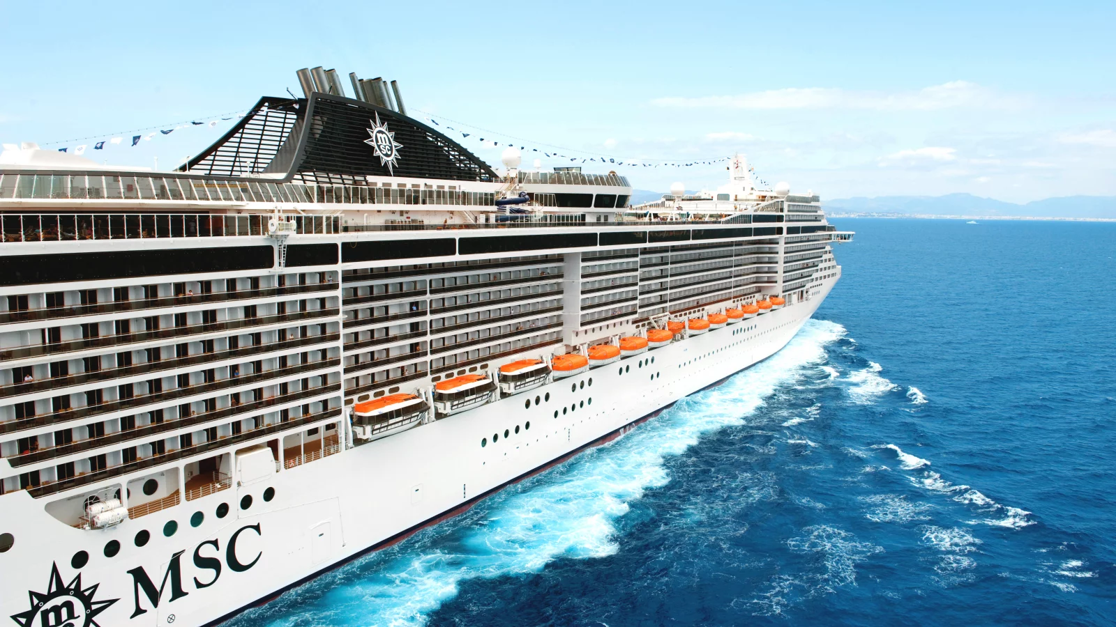 пассажирский, msc, корпус, белый, лайнер, судно, splendida