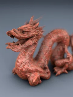 дракон, dragon, 3D, гранит, Cinema 4D