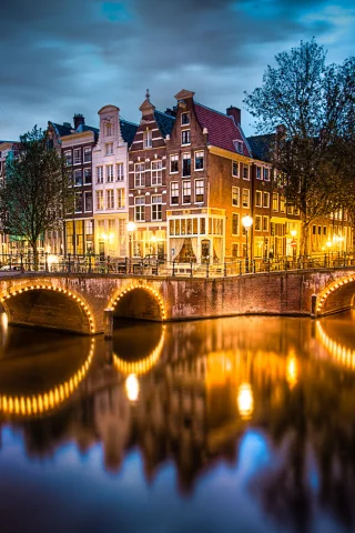 вечер, город, amsterdam, небо, нидерланды, амстердам, nederland