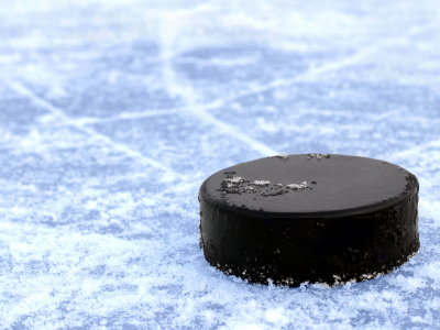 лед, от, хоккей, полосы, на, шайба, черная, льду