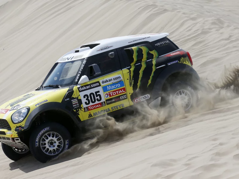 mini cooper, x-raid, желтый, rally, dakar, мини купер, гонка, mini