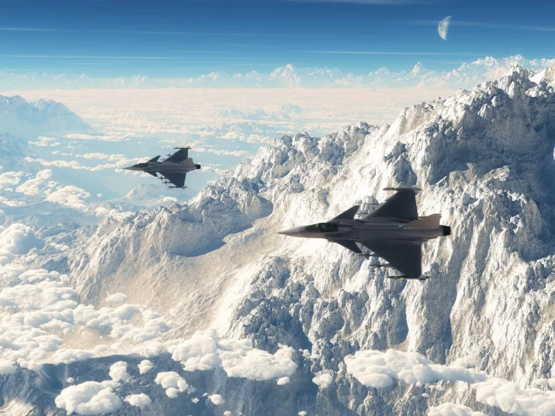 saab jas 39 gripen, истребители, авиация, горы