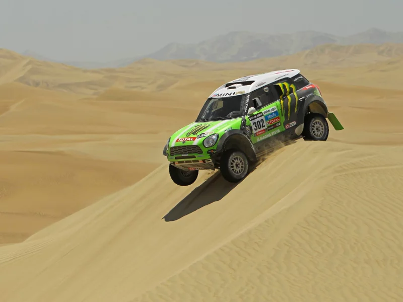 rally, dakar, x-raid, дюна, mini cooper, зеленый, мини купер, mini