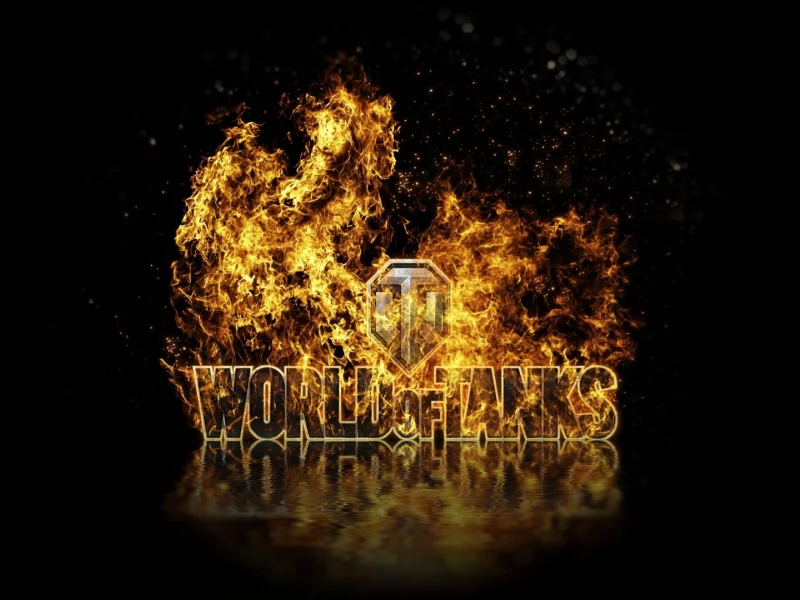 огонь, танки, wot, лого, world of tanks, мир танков, отражение