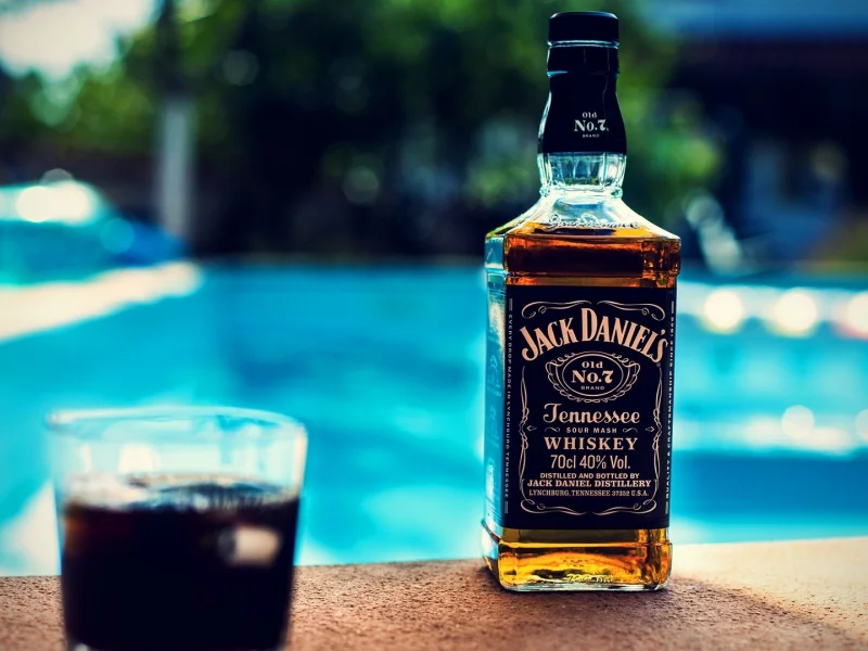 алкоголь, спиртное, виски, стакан, бутылка, jack daniels