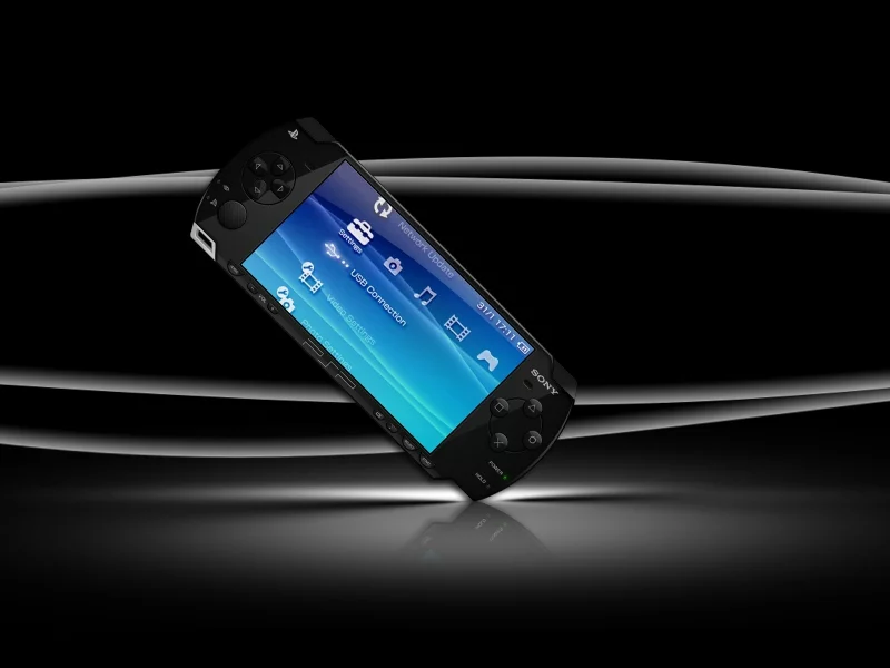 psp, black, sony