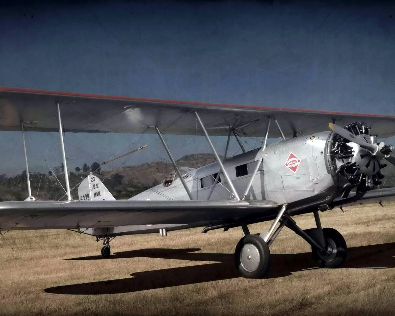 стиль, самолёт, фон, boeing 40c