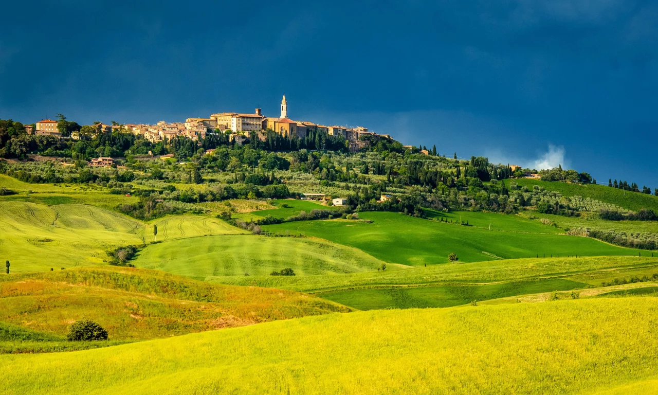 italy, панорама, поля, италия, pienza, tuscany, пьенца, тоскана