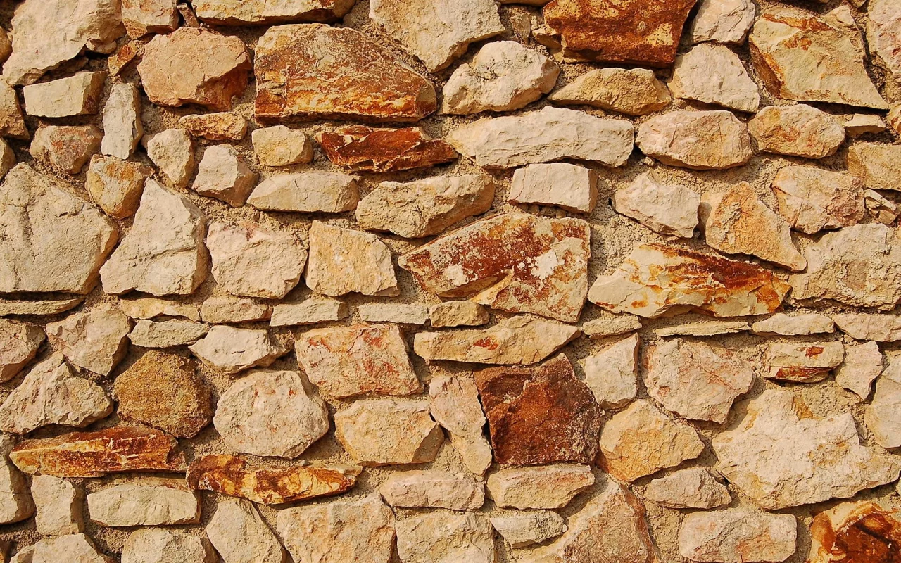 red, wall, yellow, pattern, blocks of stone