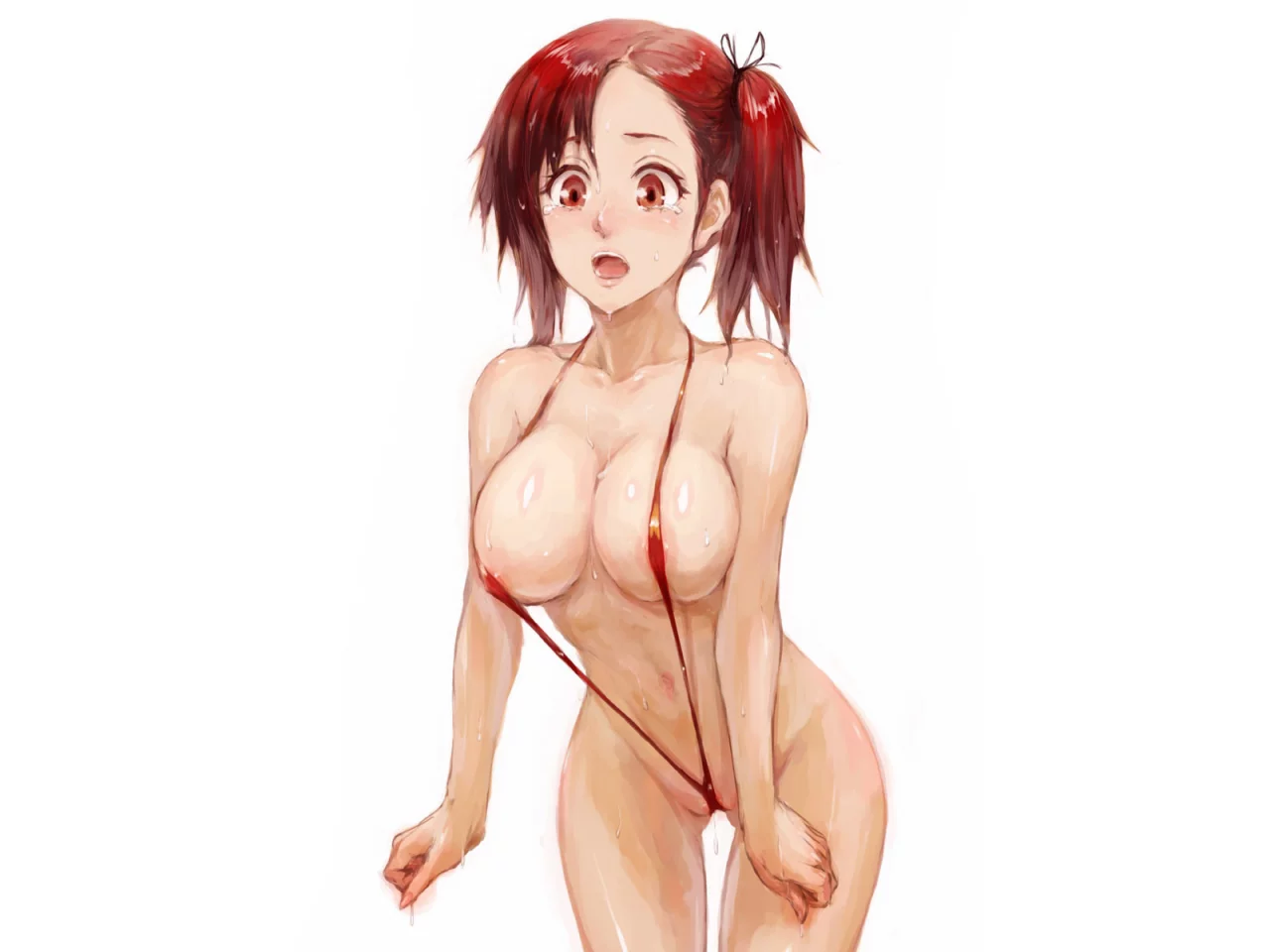 аниме, девушка, фон, anime, сиськи, тело