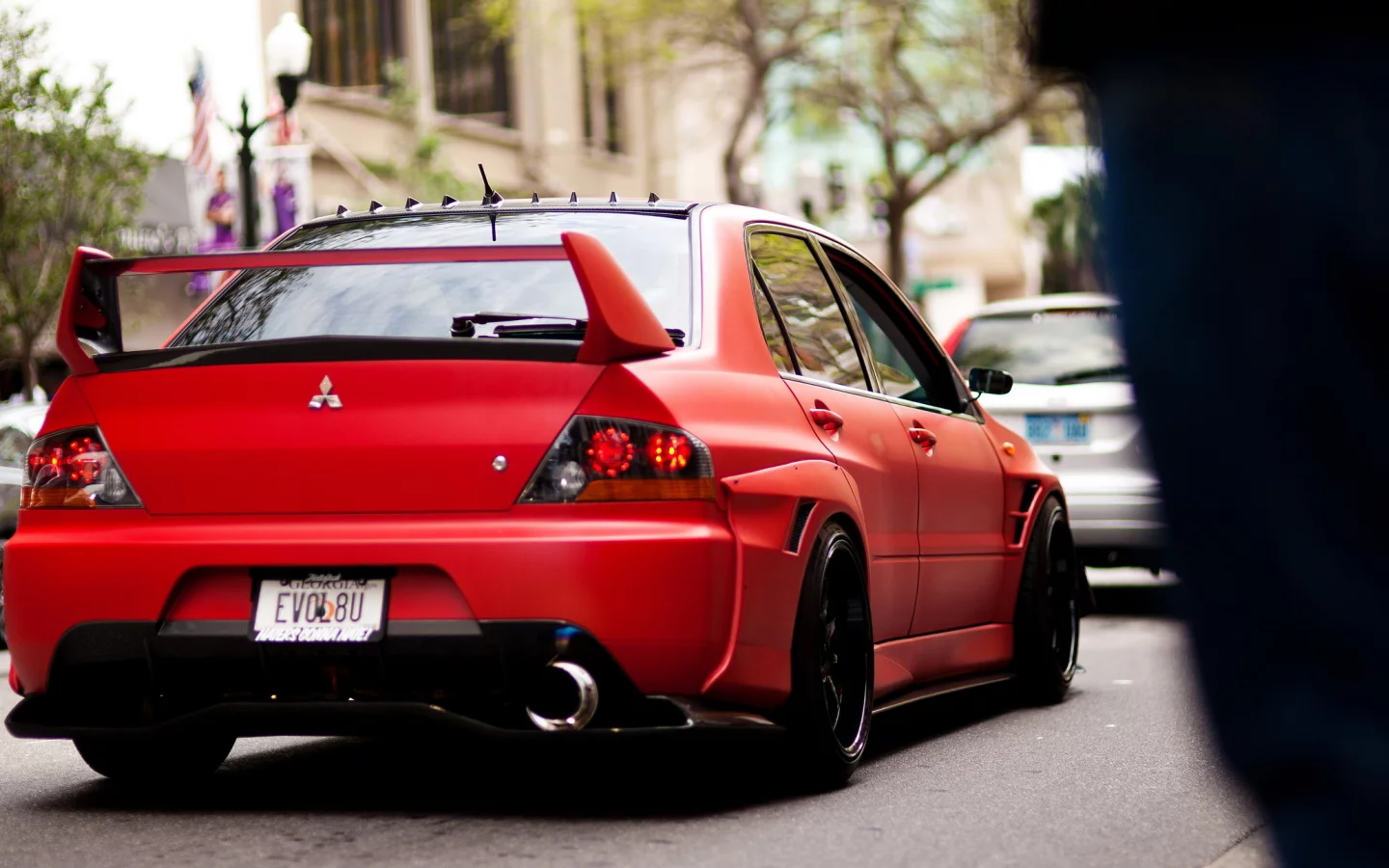 mitsubishi, evo, matte, red, tuning