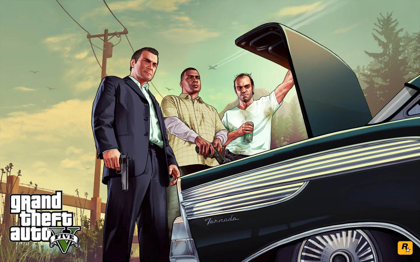 тревор, мафия, бандиты, grand theft auto v, майкл, франклин