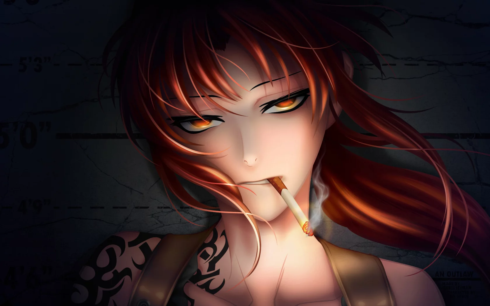 девушка, hiroe rei, black lagoon, арт, аниме, revy