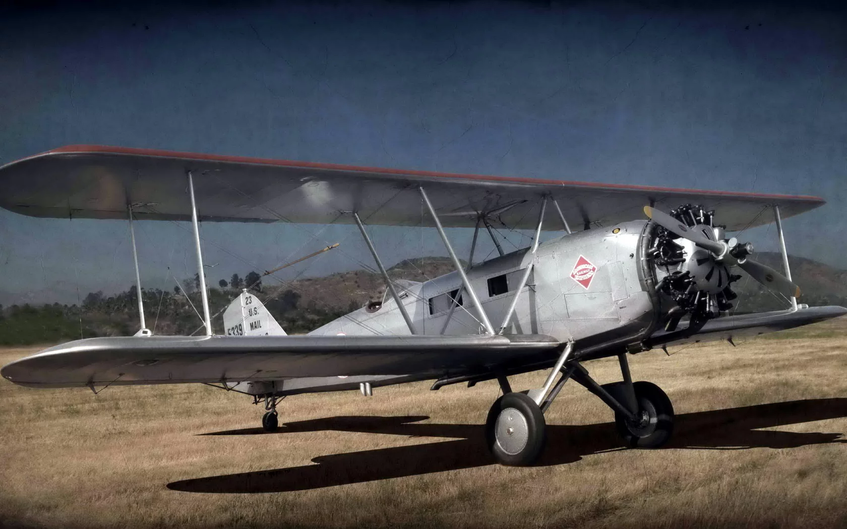 стиль, самолёт, фон, boeing 40c