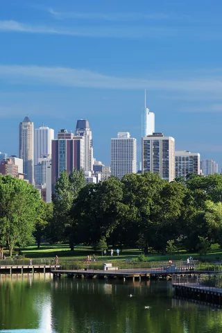 usa, америка, небо, мост, чикаго, chicago, небоскребы, вода