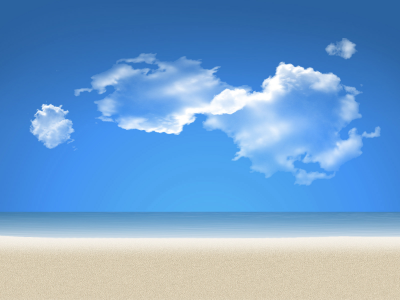  облака, небо, пляж, песок, вода, море