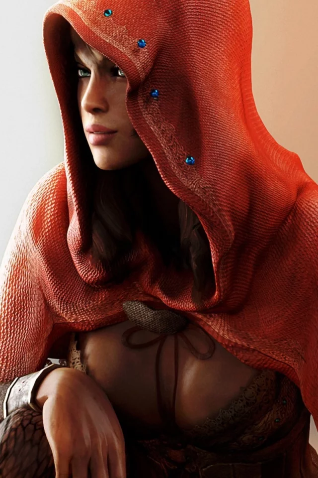 sheva alomar, resident evil 5, красный, девушка, капюшон, арт