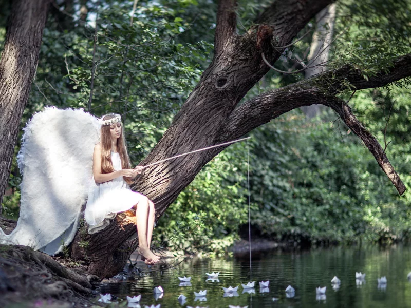 fishing, angel, fantasy