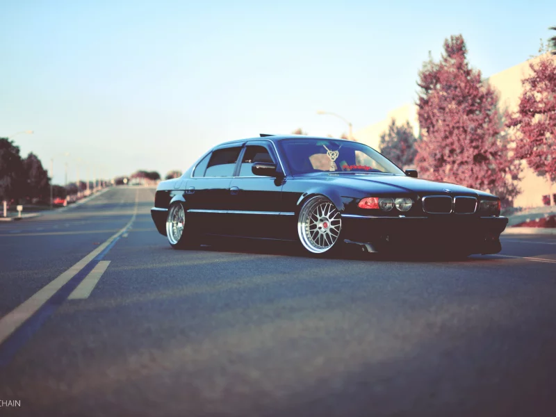 750il, бмв, дорога, bmw e38, тюнинг, классика, stance