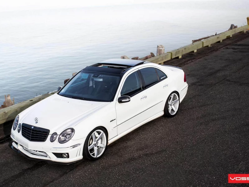tuning, white, e class, автомобиль, car, wallpapers, benz, vossen, mercedes, beautiful