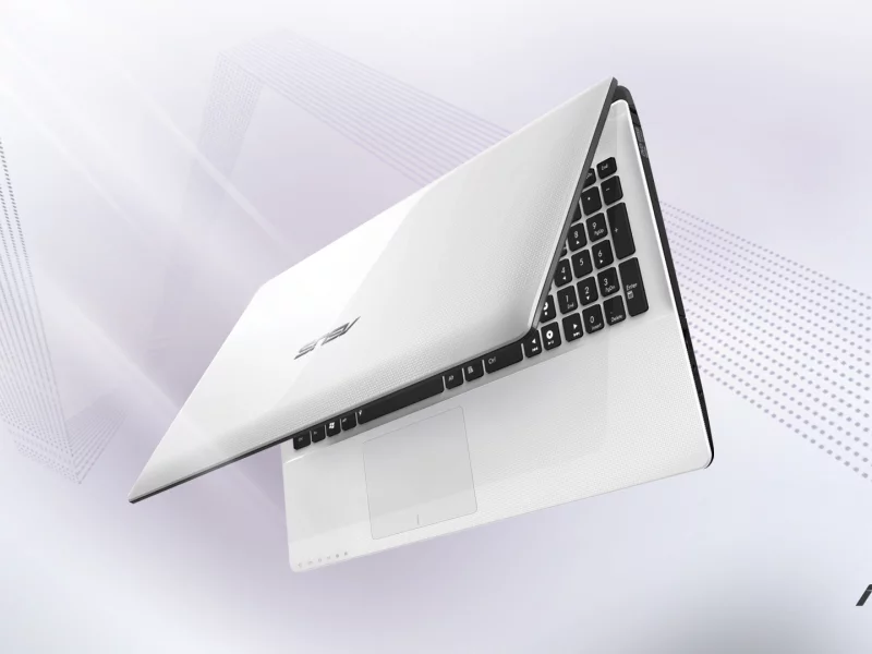 белый, asus, ноутбук