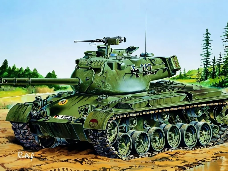 танк, рисунок, patton, паттон, фрг, американский, m47