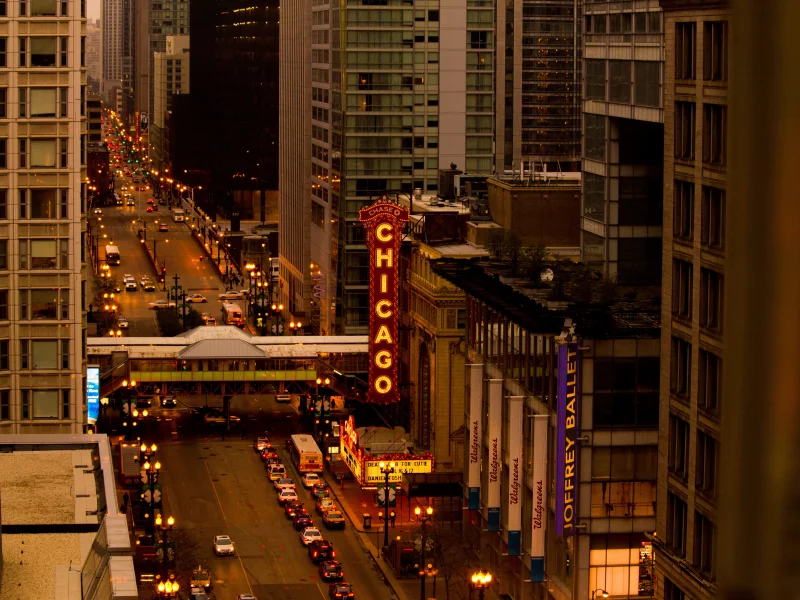 небоскребы, улица, chicago, иллиноис, чикаго, город, здания
