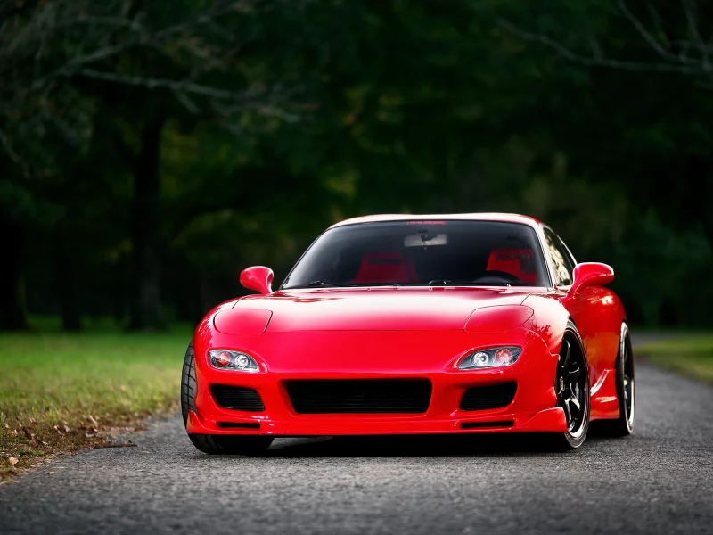 мазда, красная, front, fd, mazda, rx-7, red