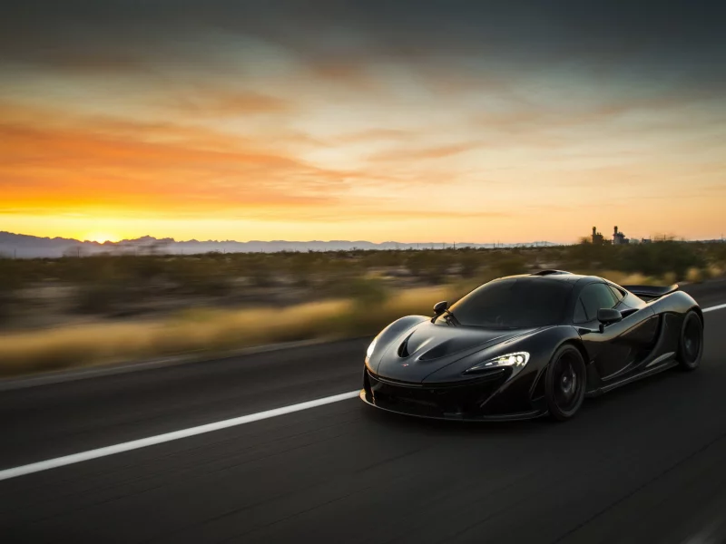 mclaren p1, авто, в движении, макларен, суперкар, black, car