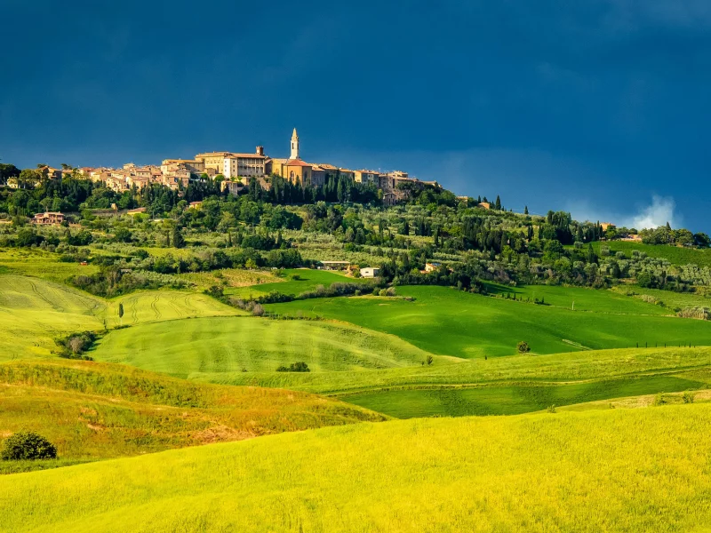 italy, панорама, поля, италия, pienza, tuscany, пьенца, тоскана