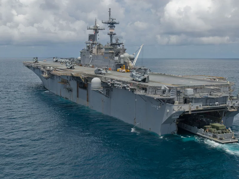 вертолеты, корабль, палуба, десантный, uss essex, (lhd-2), океан