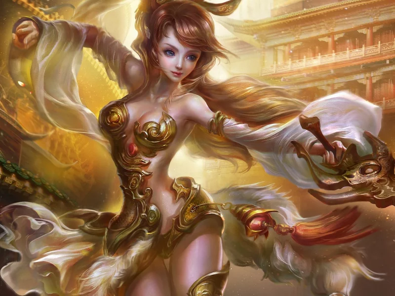 арт, меч, rongrong wang, фэнтези, rong rong, украшения, девушка