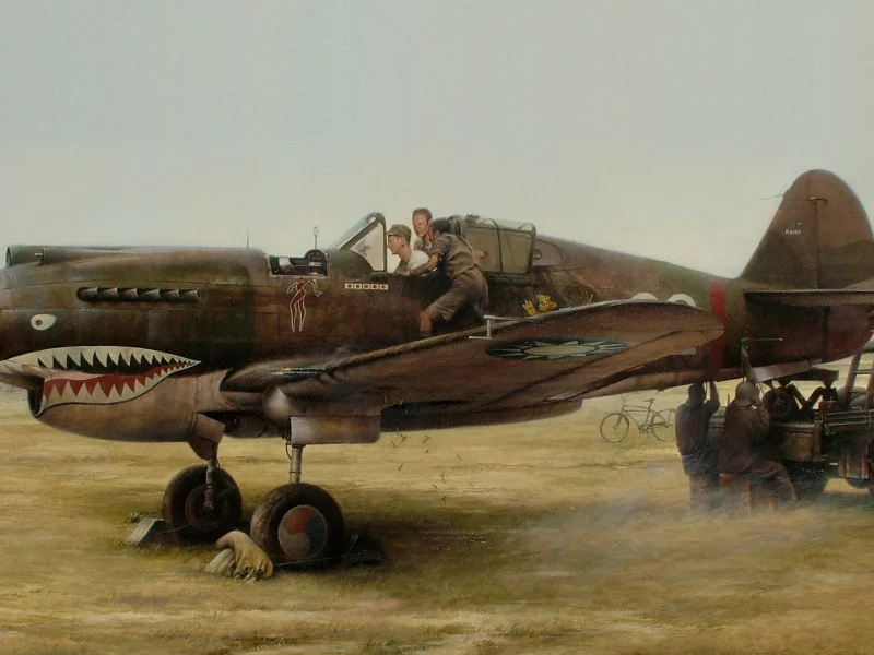 кёртисс р-40, аэродром, curtiss p-40 &amp;quot;tomahawk&amp;quot;, арт